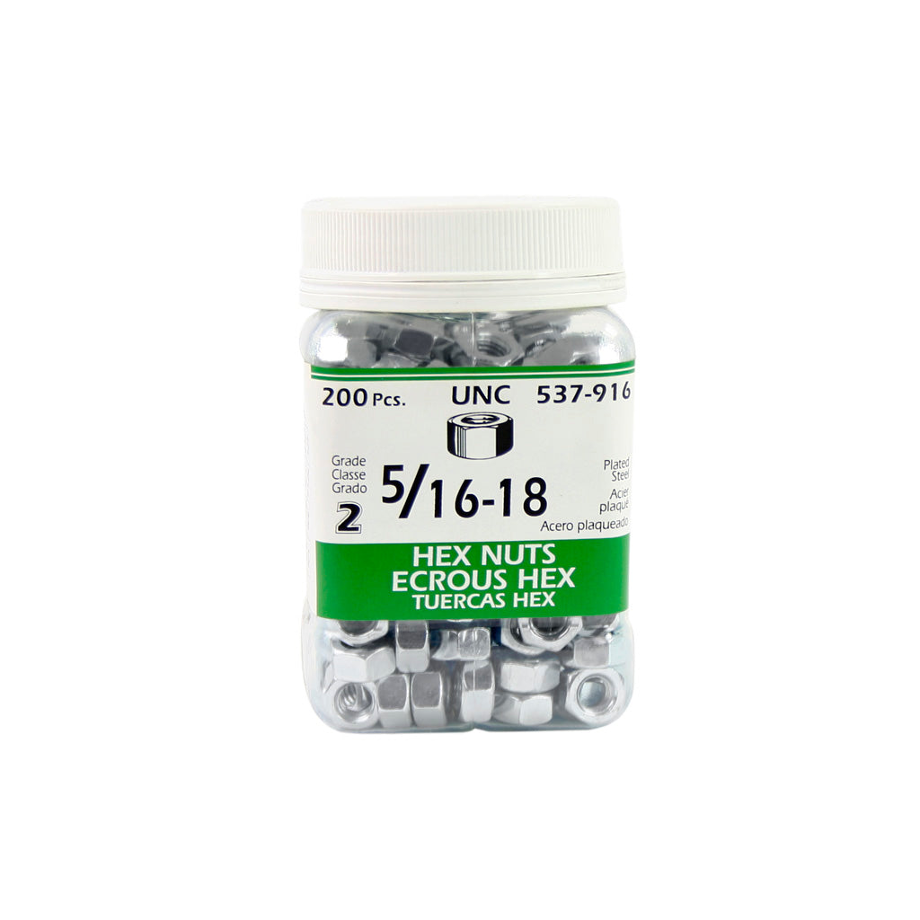 H Paulin 5/16 in. x 18 Zinc Coated Grade-2 Hex Nut (200-Jug)