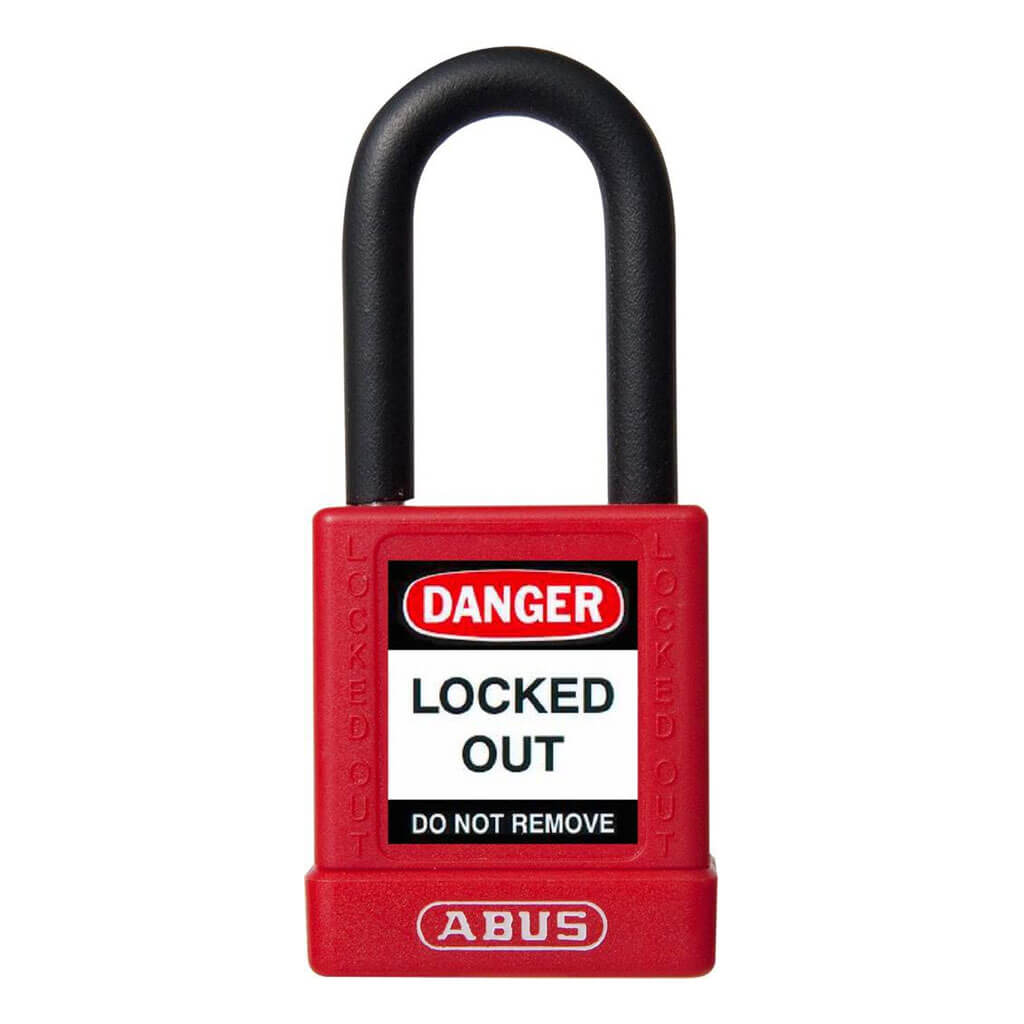 ABUS 74/40-KD 1-1/2 in. Body x 1-1/2 in. Shackle Red Aluminium Safety Lockout Non-Conductive Keyed Different Padlock