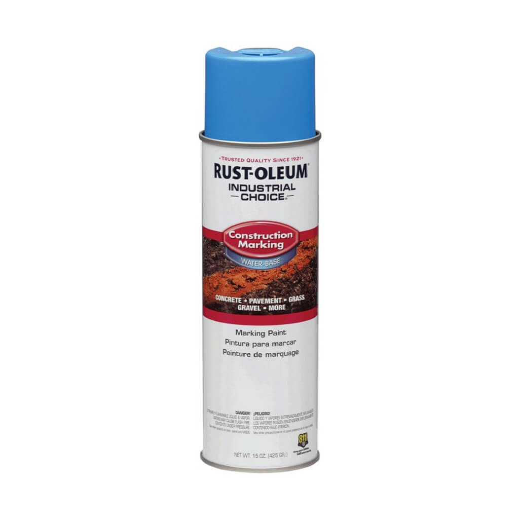 Rust-Oleum 264694 17 oz. M1400 Caution Blue Water-Based Upside-Down Construction Marking Spray Paint