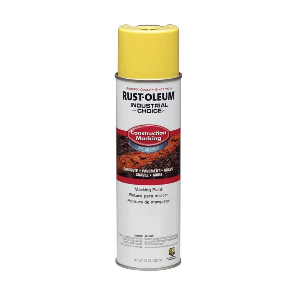 Rust-Oleum 264695 17 oz. M1400 High Visibility Yellow Water-Based Upside-Down Construction Marking Spray Paint