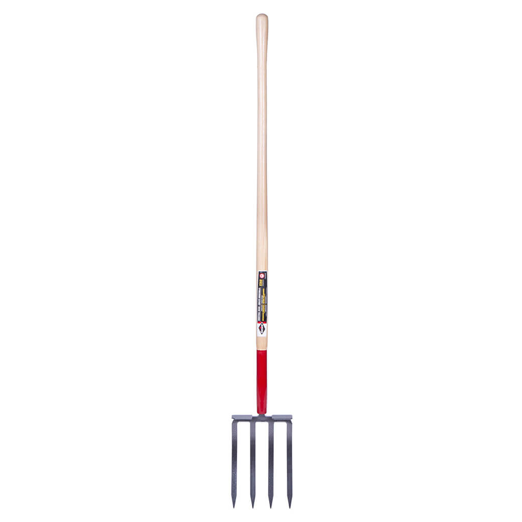 Garant G411L 48 in. Wooden Handle 4-Tine Spading Pitchfork