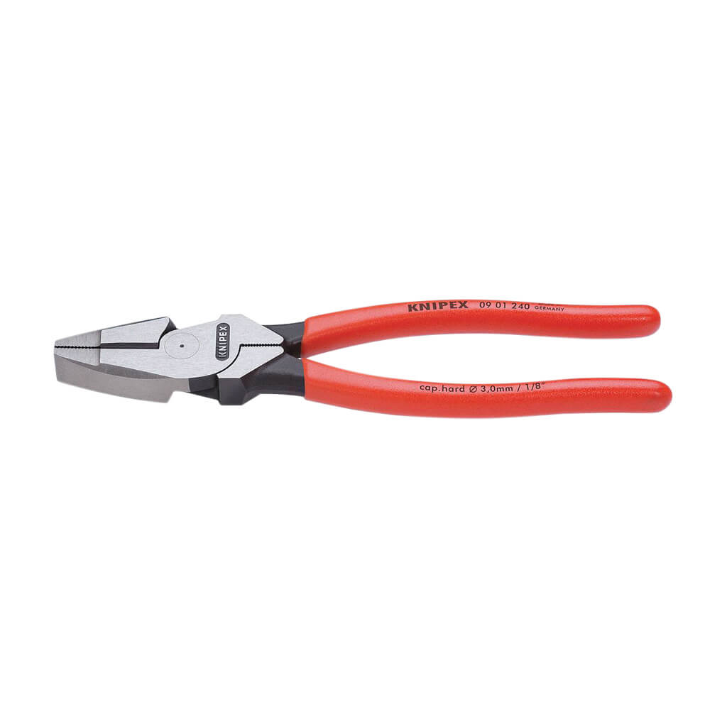 Knipex 09 01 240 SBA 9-1/2 in. High-Leverage Non-Slip Plastic Handle Linemans Pliers