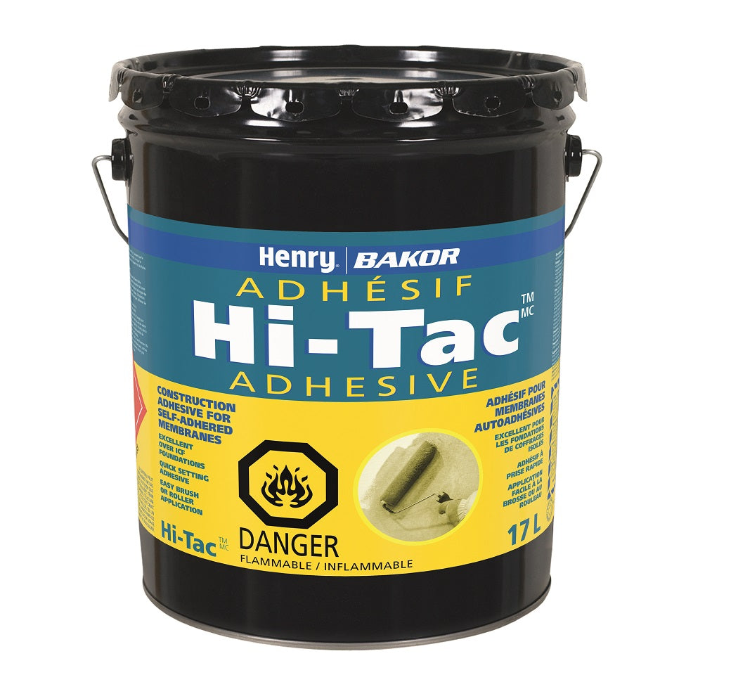 Henry Bakor BK103621 17-Litre Hi-Tac Rubber-Based Construction Adhesive & Primer for Self-Adhered BlueSkin Membrane