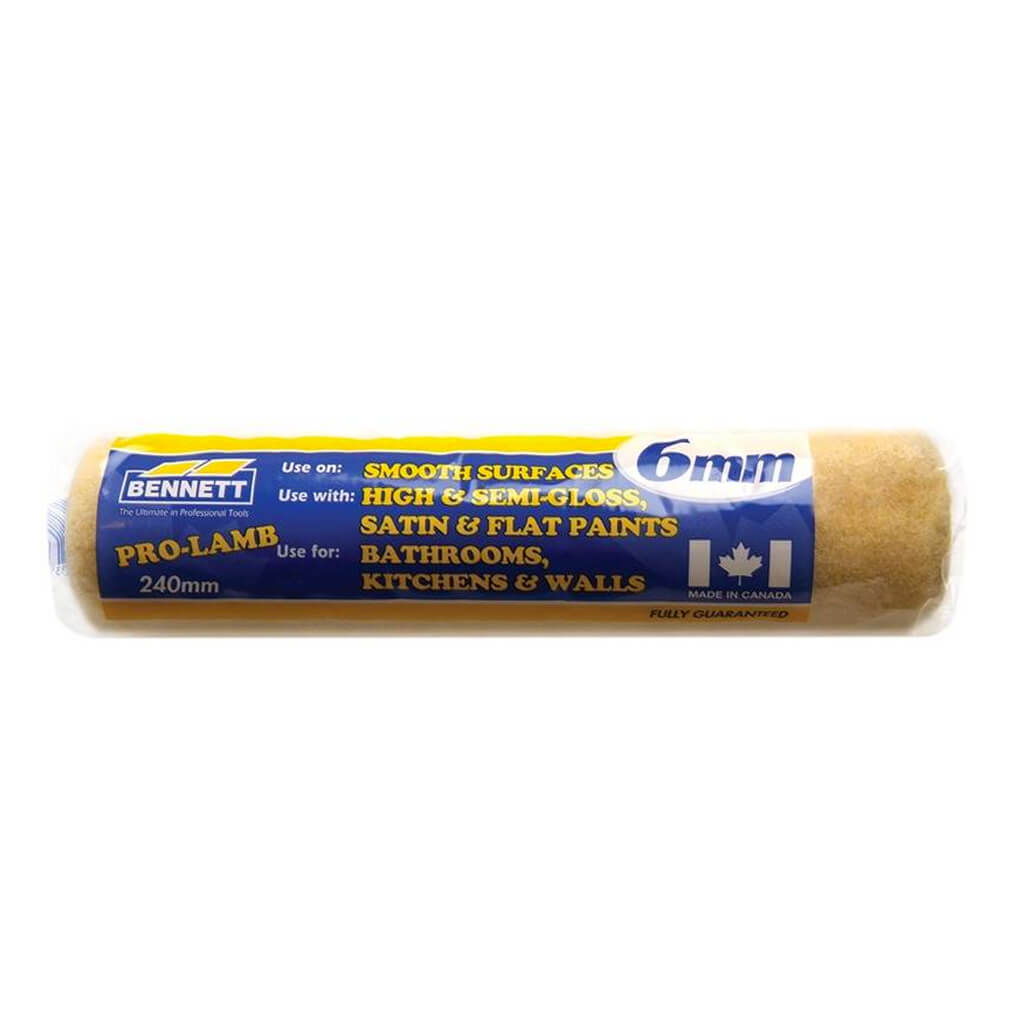 Bennett PL609 9-1/2 in. x 6 mm Pro-Lamb Smooth Surfaces Beige Paint Cage Roller Refill