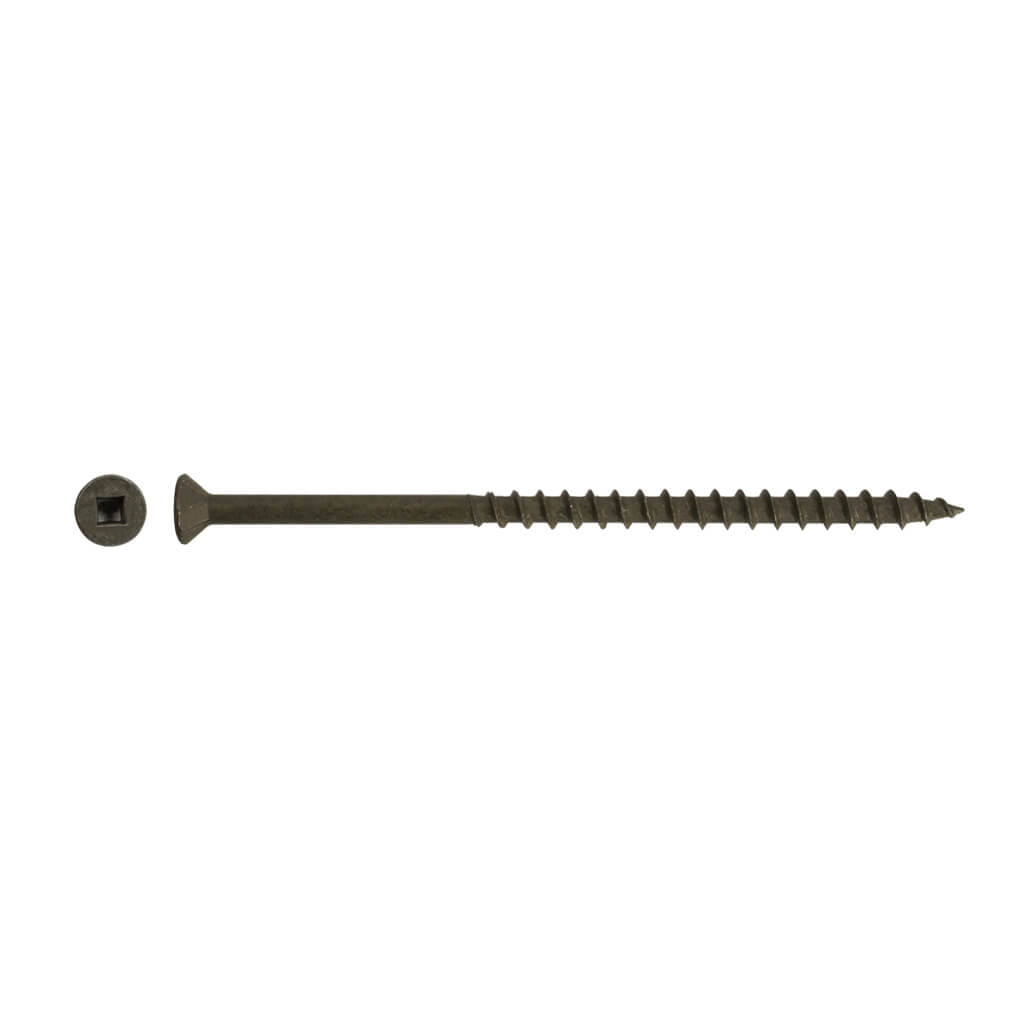 DuraDrive #10 x 4 in. Low Root Brown Zinc Coated Flat Head Square Drive Decking Screws (1,000-Pack)