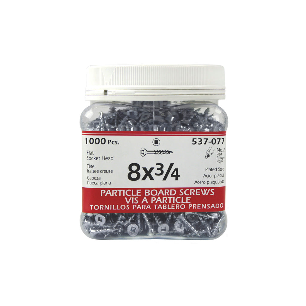 H Paulin #8 x 3/4 in. Zinc Coated Flat Head Square Drive Particle Board Screws (1,000-Jug)