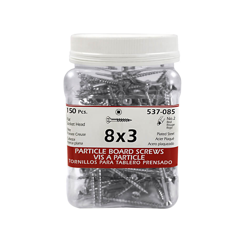 H Paulin #8 x 3 in. Zinc Coated Flat Head Square Drive Particle Board Screws (150-Jug)