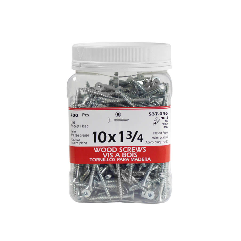 H Paulin #10 x 1-3/4 in. Zinc Coated Flat Head Square Drive Wood Screws (400-Jug)