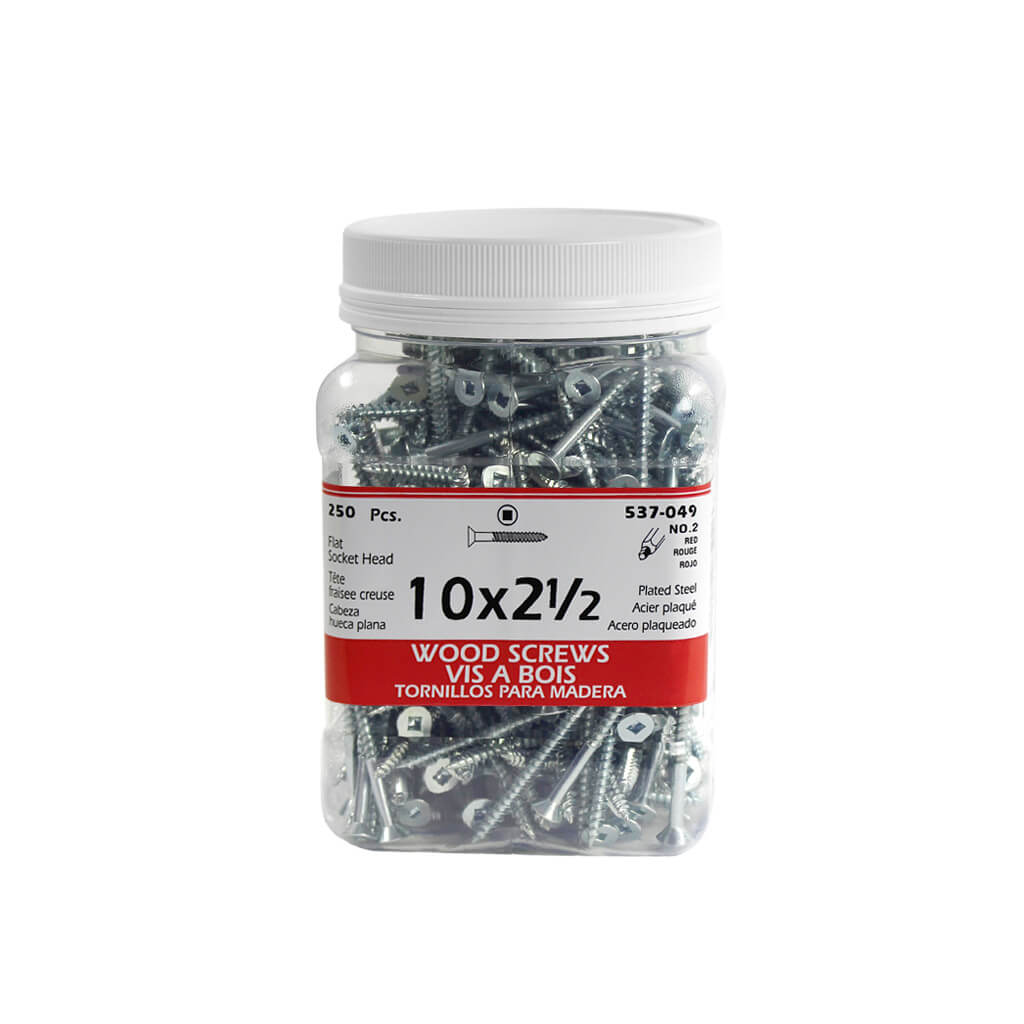 H Paulin #10 x 2-1/2 in. Zinc Coated Flat Head Square Drive Wood Screws (250-Jug)