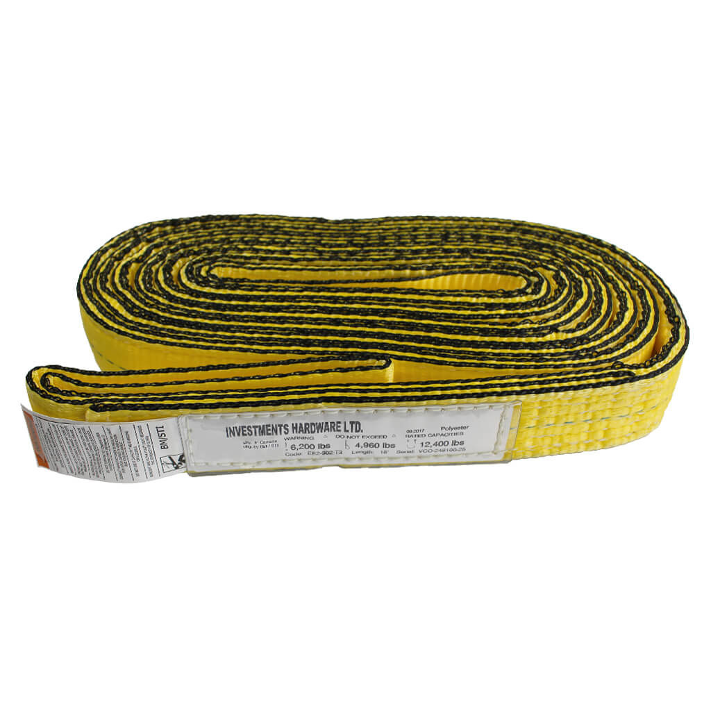 Ben-Mor EE2-902Y18T3 2 in. x 18 ft. 2-Ply Type 3 Synthetic Web Sling