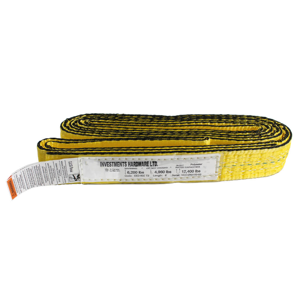 Ben-Mor EE2-902Y08T3 2 in. x 8 ft. 2-Ply Type 3 Synthetic Web Sling