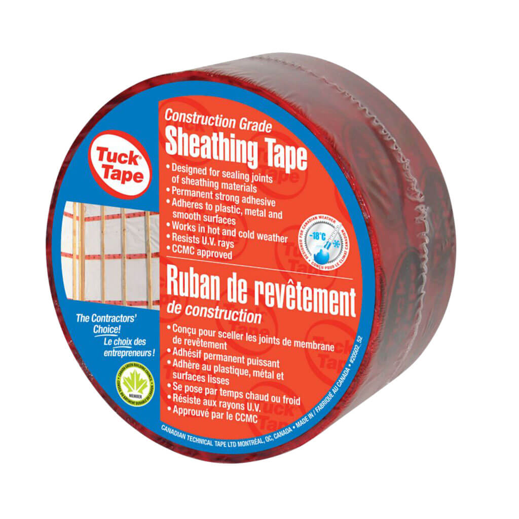 Tuck Tape 2-1/2 in. x 55 m. Red Sheathing Tape