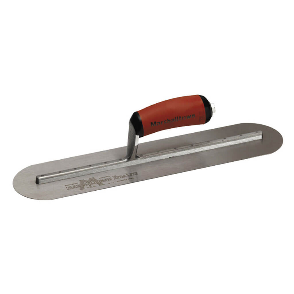 MARSHALLTOWN 13521 14 in. x 4 in. Curved Carbon Steel Fully Round Finishing Trowel