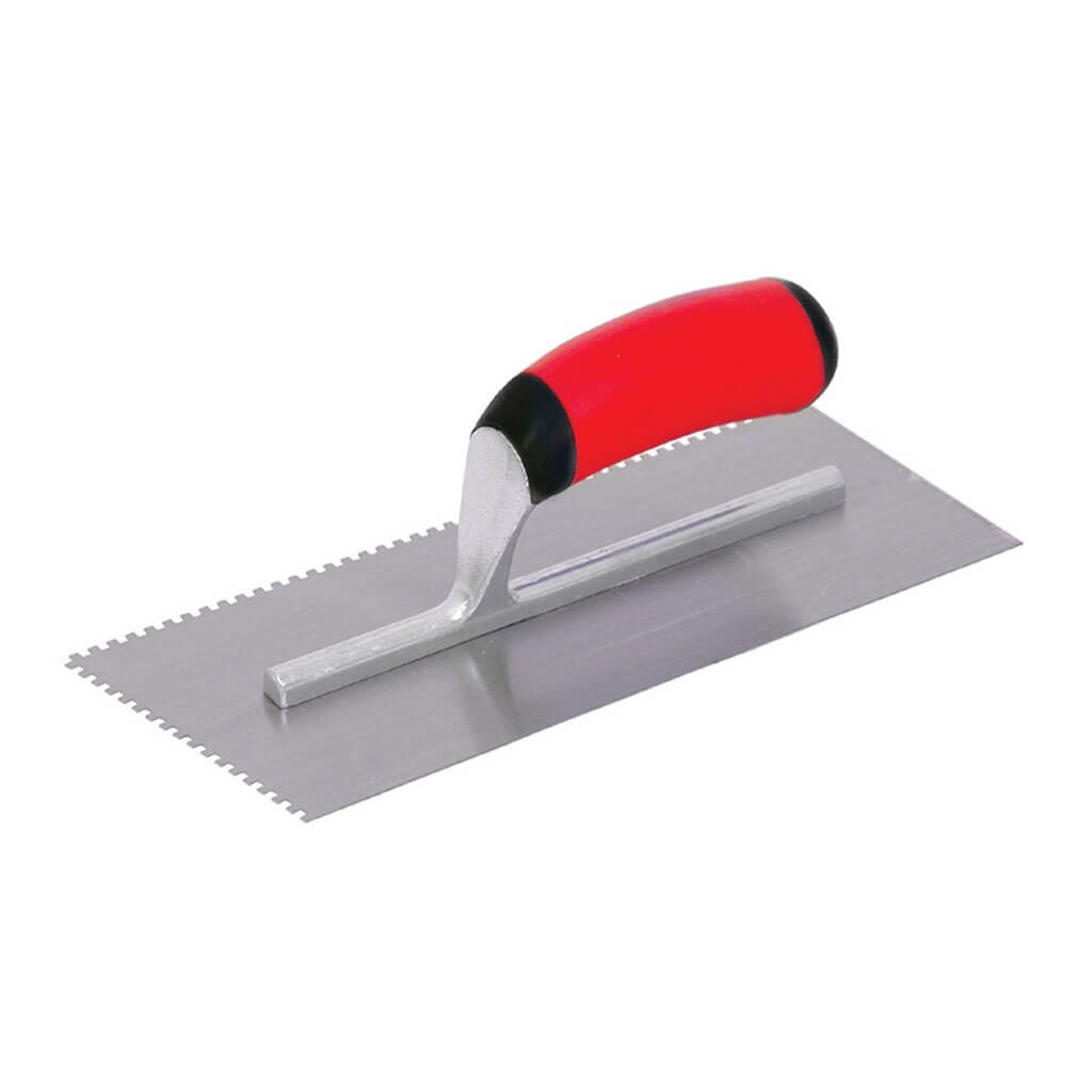 MARSHALLTOWN 15794 1/8 in. Carbon Steel Square-Teeth Cut-Back Notched Trowel