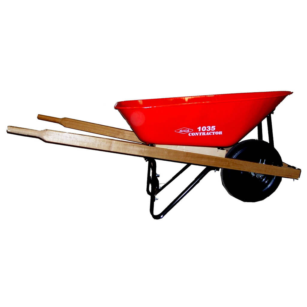 ERIE E-1035 6 cu. ft. Steel Tray Wheelbarrow with Pneumatic Tire