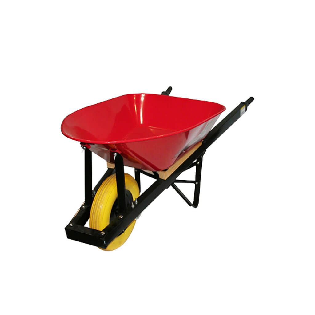 Toolway 190984 6 cu. ft. Flat Free Tire Metal Handle Wheelbarrow