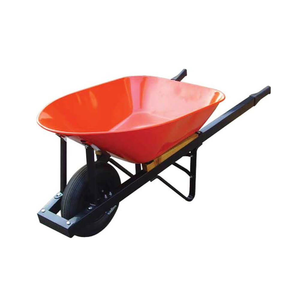 Toolway 190983 6 cu. ft. Pneumatic Tire Metal Handle Wheelbarrow