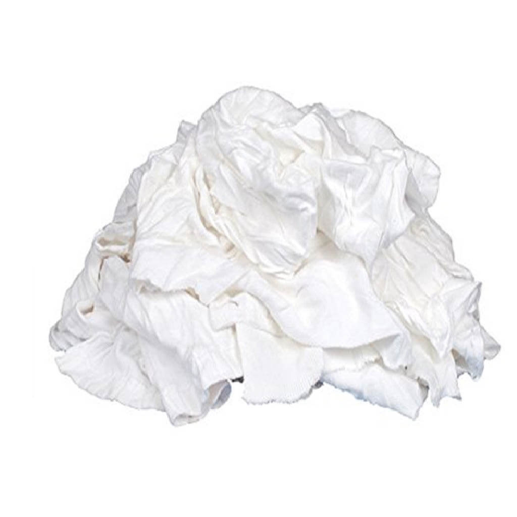 White T-Shirt Rags (25 lb. per Bag)