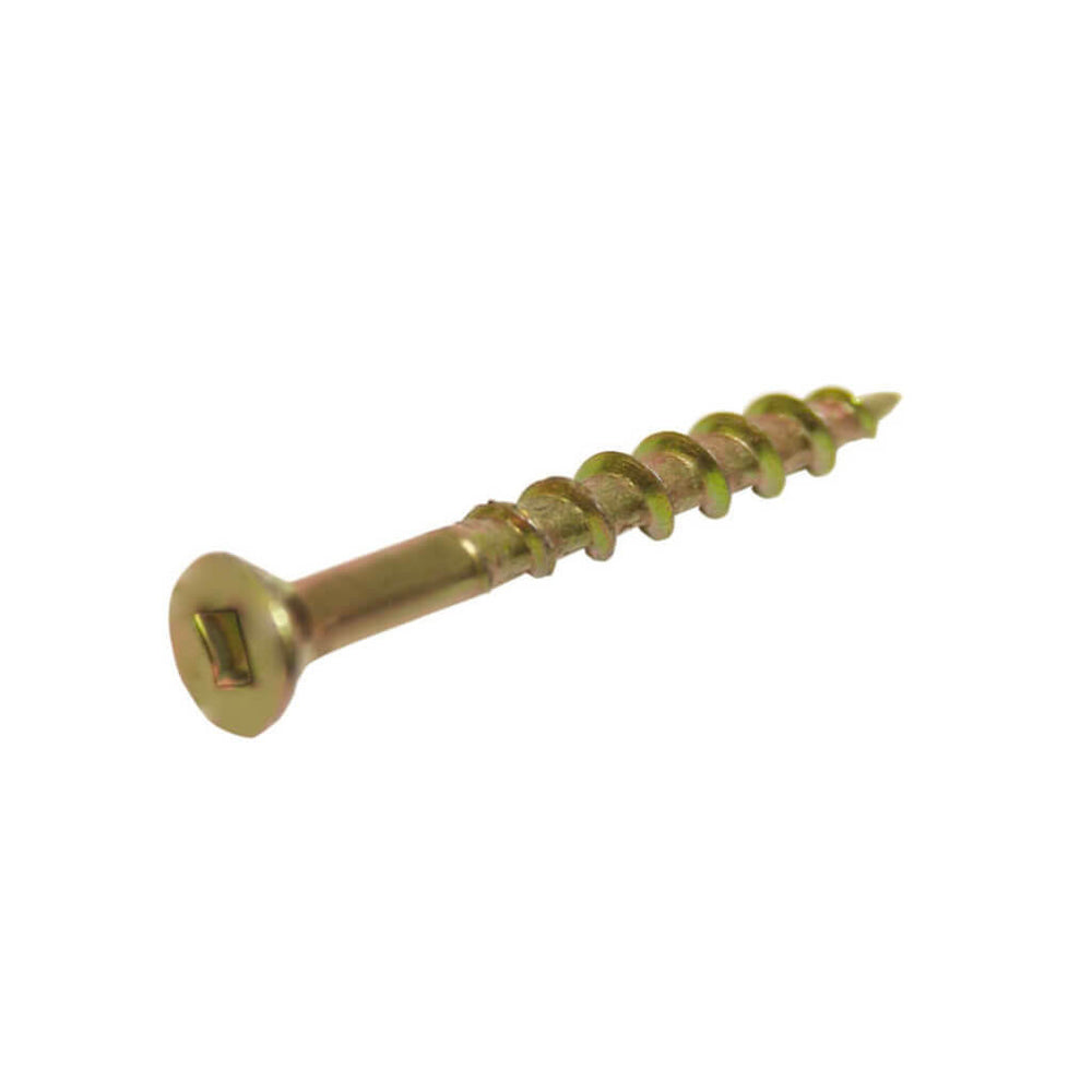 DuraDrive #8 x 3 in. Construction Screws, Yellow Zinc, Flat Head Square (1,500 Per Box)