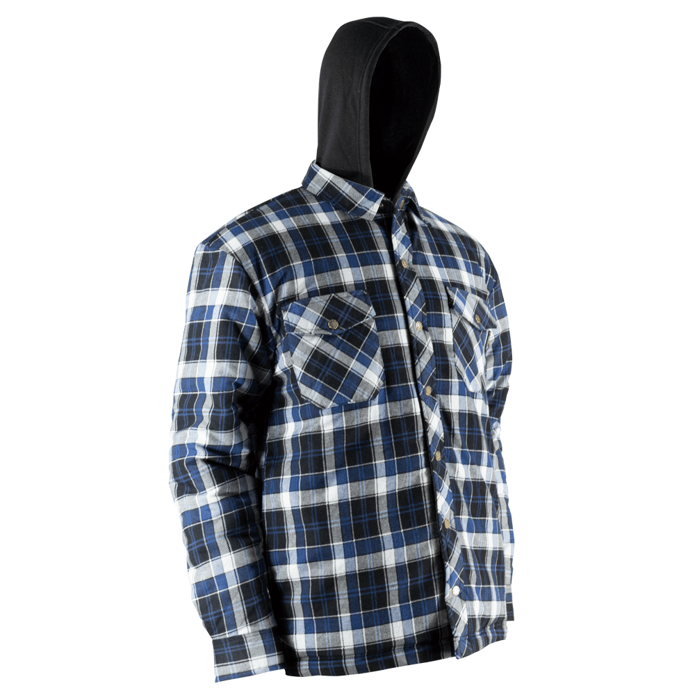 Jackfield Quilted Flannel Shirt with Hood and Snap Buttons