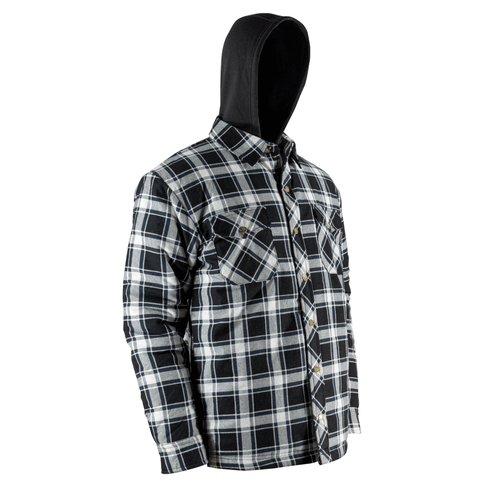 Jackfield Quilted Flannel Shirt with Hood and Snap Buttons