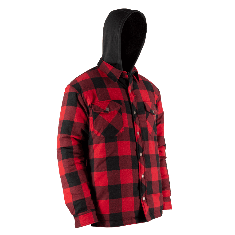 Jackfield Quilted Flannel Shirt with Hood and Snap Buttons