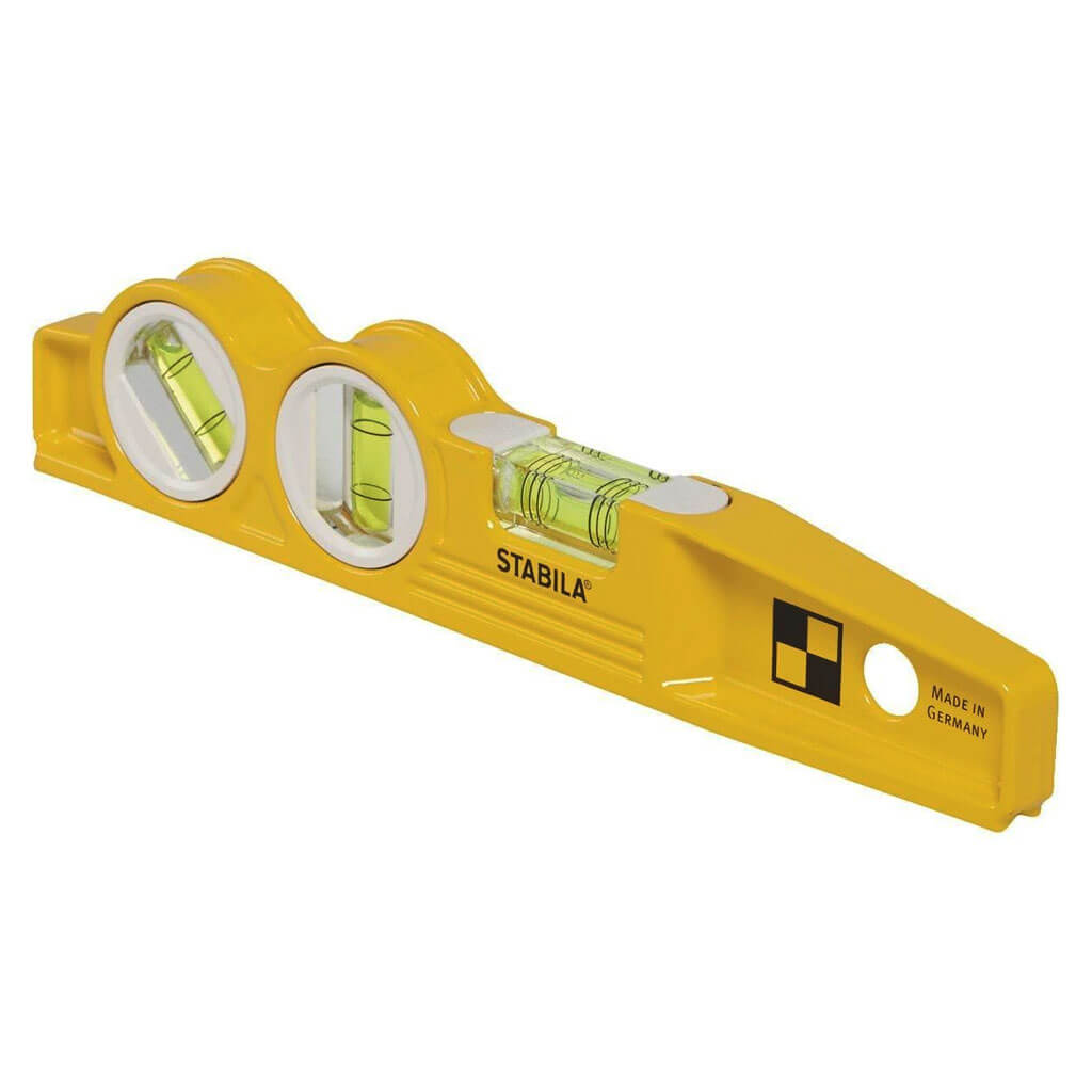 STABILA 25245 10 in. TYPE 81SMW45 Die-Cast V-Groove Frame Three-Vial Magnetic Torpedo Level