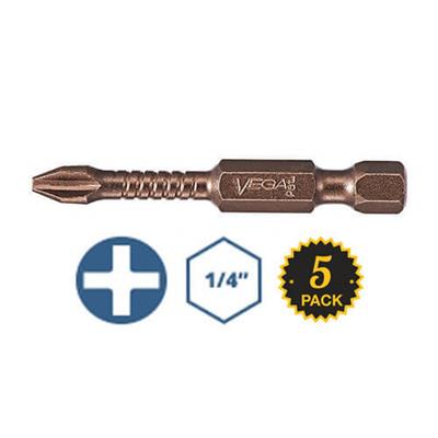 VEGA P150P2A-C5 #2 x 2 in. Phillips Drive Impactech Gunmetal Bronze Power Bit (5-Pack)