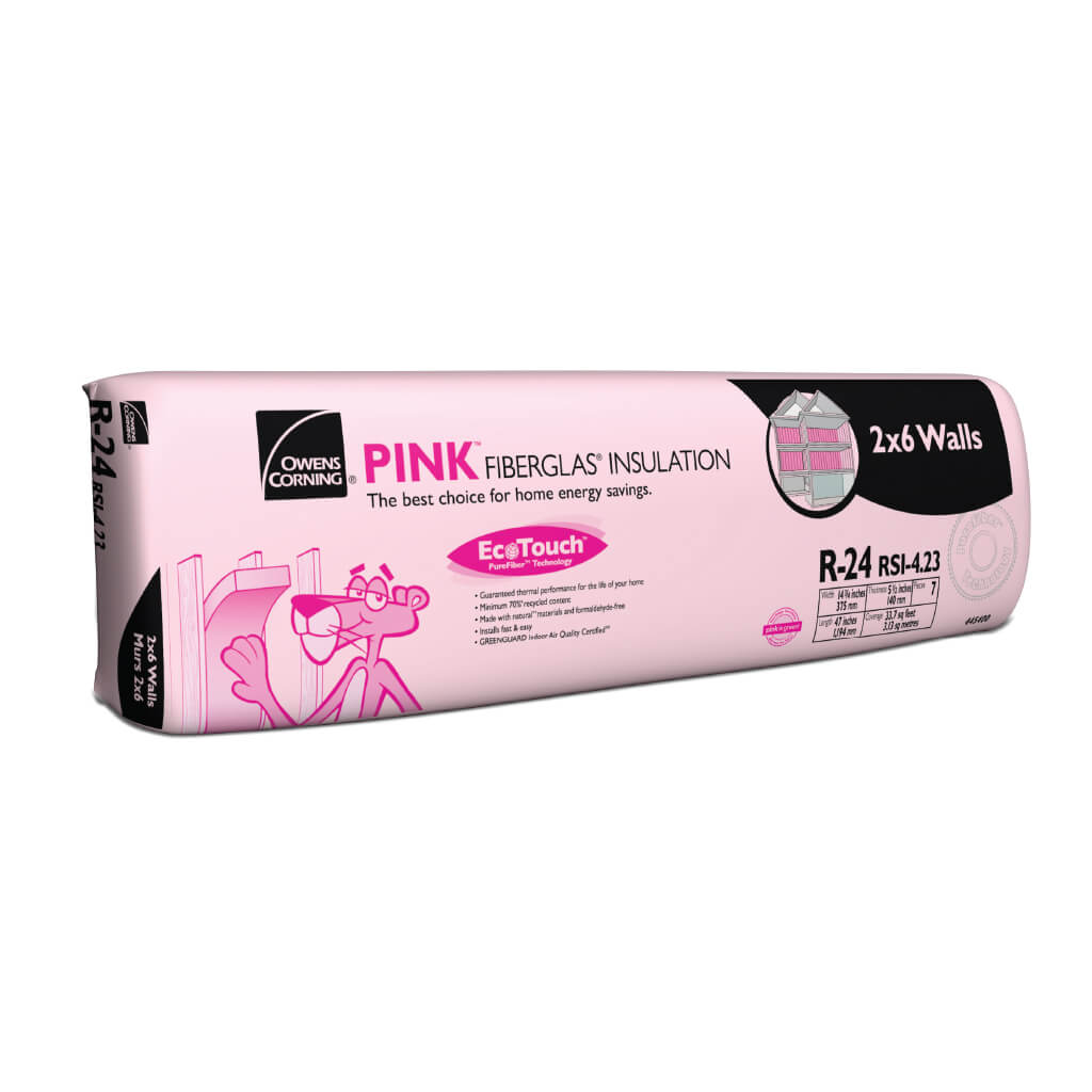 Owens Corning R-24 EcoTouch 14-3/4 in. x 47 in. x 5.5 in. PINK FIBERGLAS Insulation (33.7 sq. ft.)