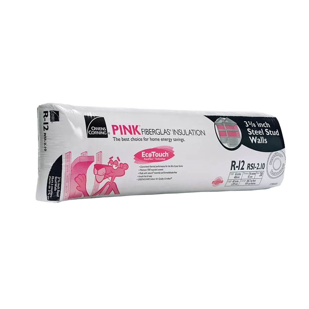 Owens Corning R-12 EcoTouch 16 in. x 48 in. x 3-5/8 in. PINK FIBERGLAS Insulation (106.7 sq. ft.)