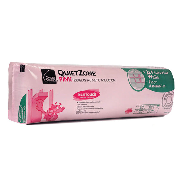 Owens Corning EcoTouch QuietZone 15 in. x 48 in. x 6 in. Pink Fiberglas Acoustic Insulation (80.0 sq. ft.)