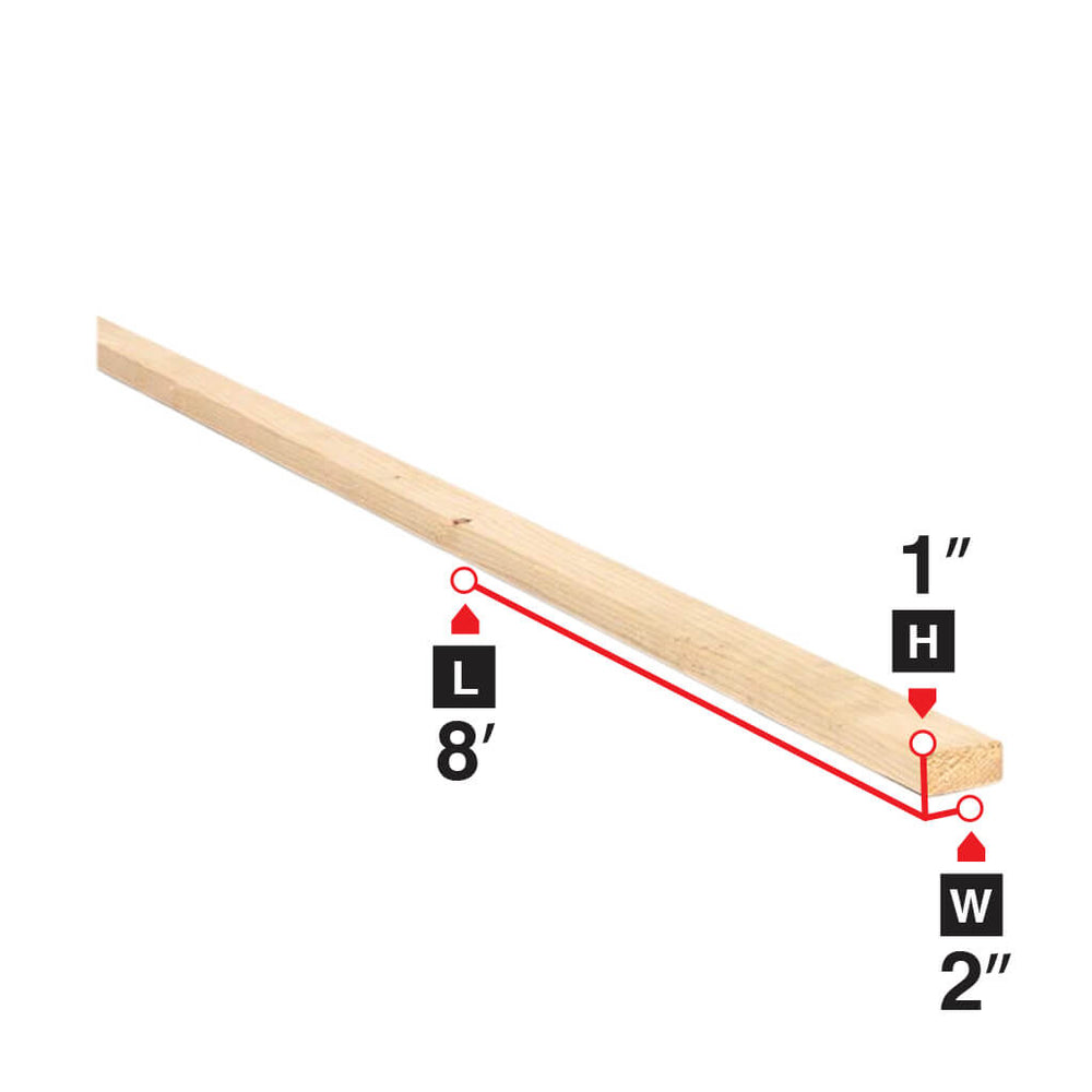 1 in. x 2 in. x 8 ft. Spruce Lumber