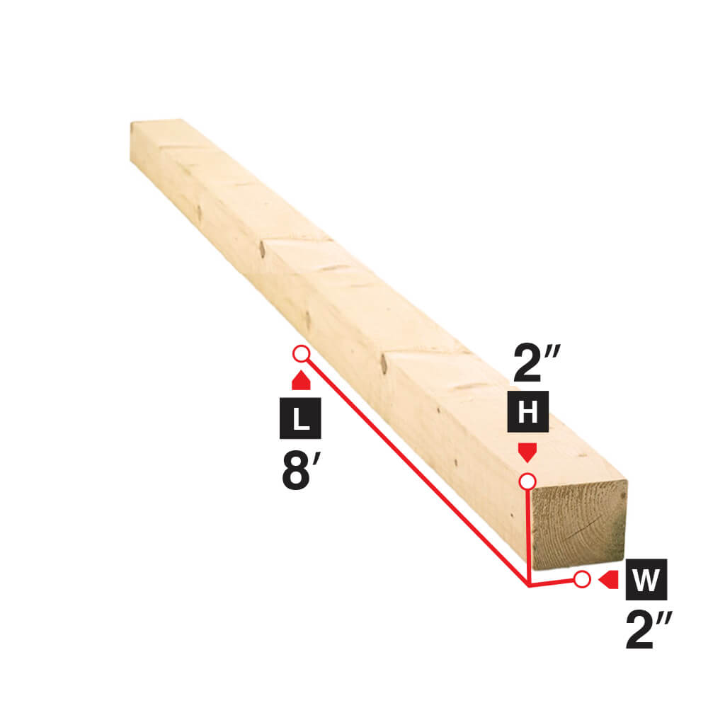 2 in. x 2 in. x 8 ft. Spruce Lumber