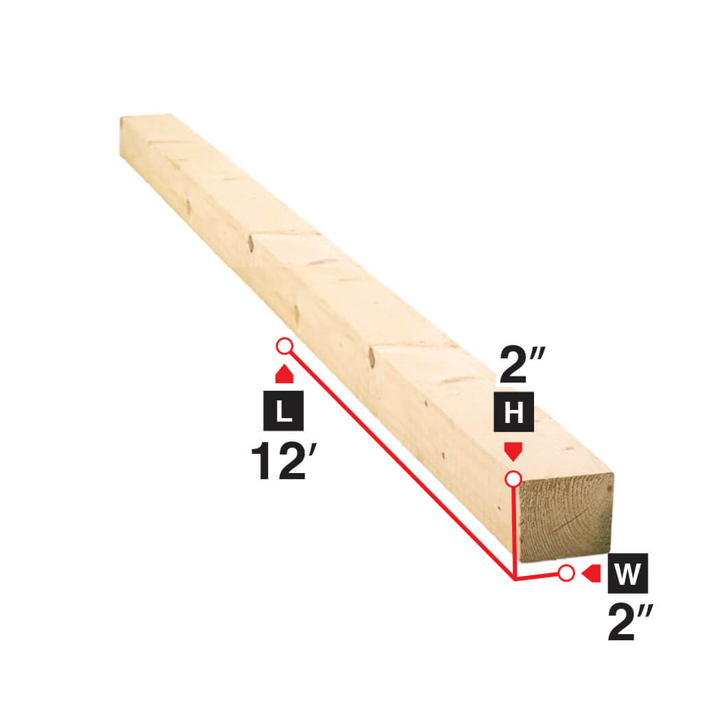 2 in. x 2 in. x 12 ft. Spruce Lumber