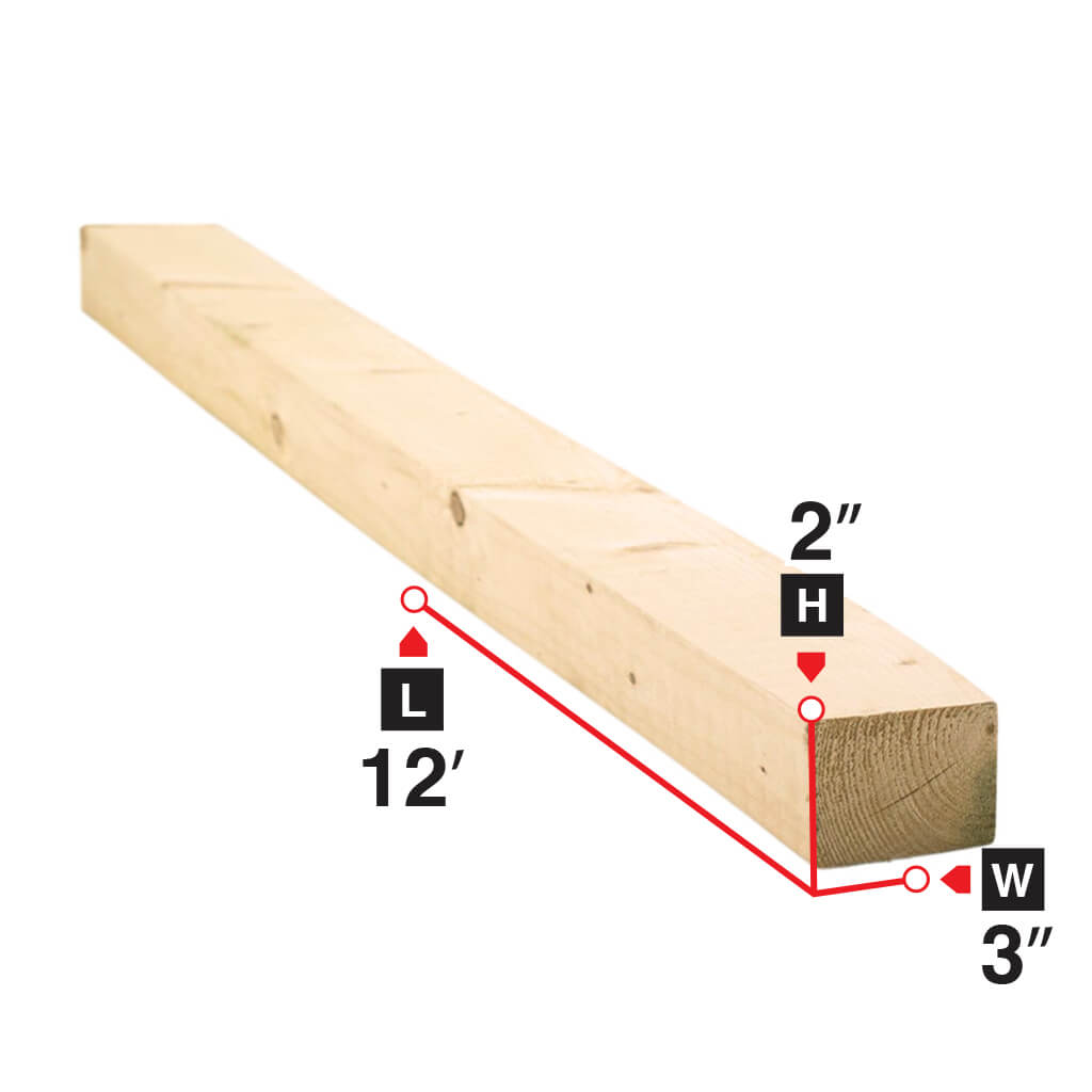 Product 20910 - 2 in. x 3 in. x 12 ft. Spruce Lumber