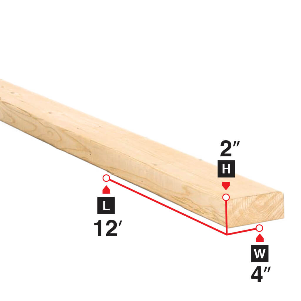 2 in. x 4 in. x 12 ft. Spruce Lumber