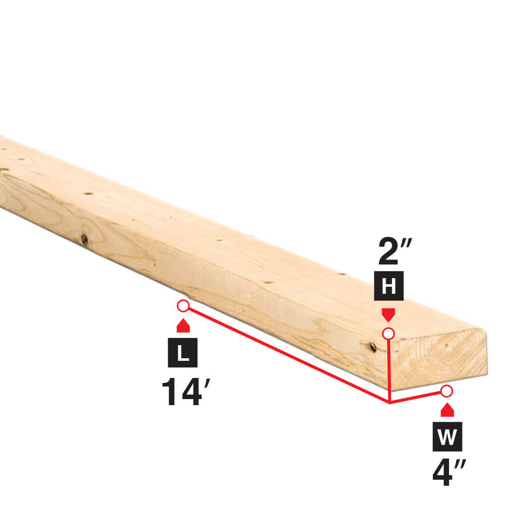 2 in. x 4 in. x 14 ft. Spruce Lumber