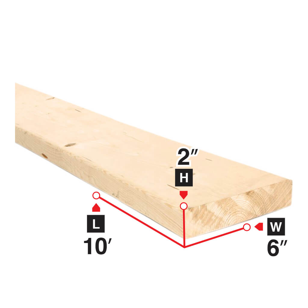 2 in. x 6 in. x 10 ft. Spruce Lumber