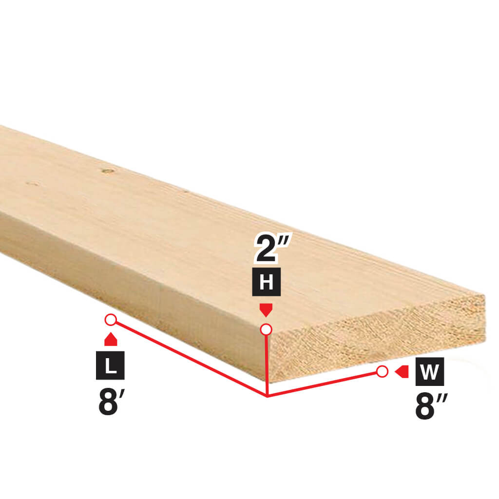 2 in. x 8 in. x 8 ft. Spruce Lumber