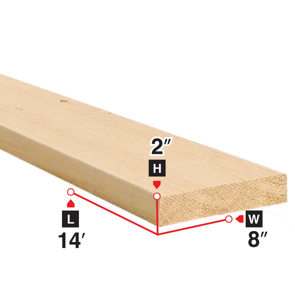 2 in. x 8 in. x 14 ft. Spruce Lumber