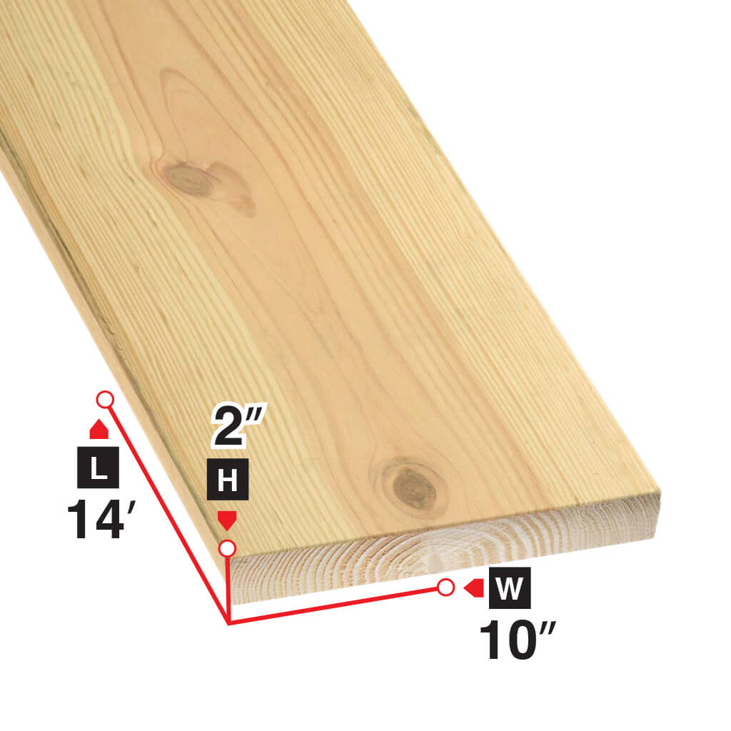 2 in. x 10 in. x 14 ft. Spruce Lumber