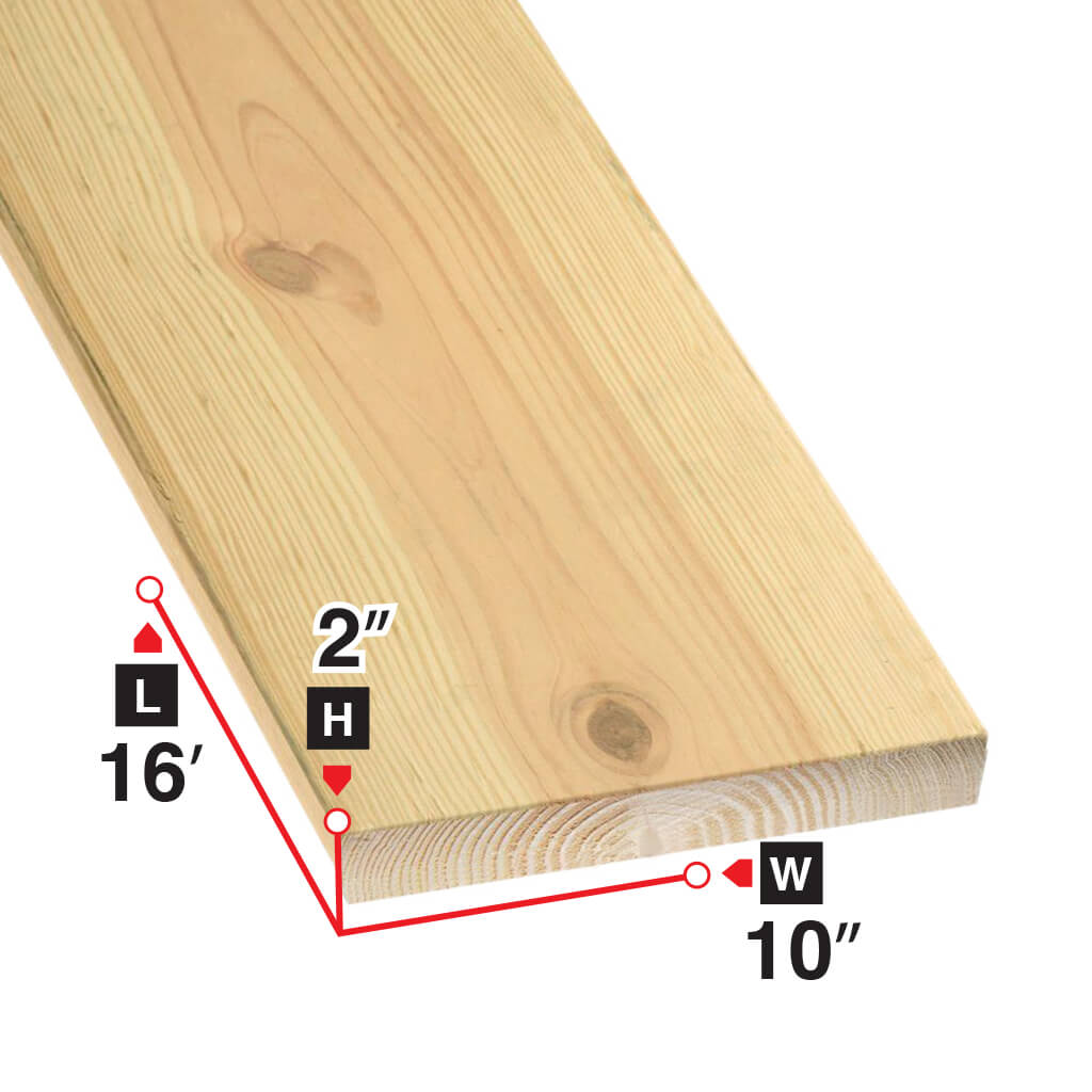 2 in. x 10 in. x 16 ft. Spruce Lumber