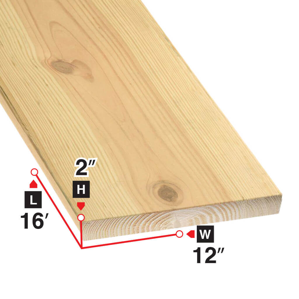 2 in. x 12 in. x 16 ft. Spruce Lumber