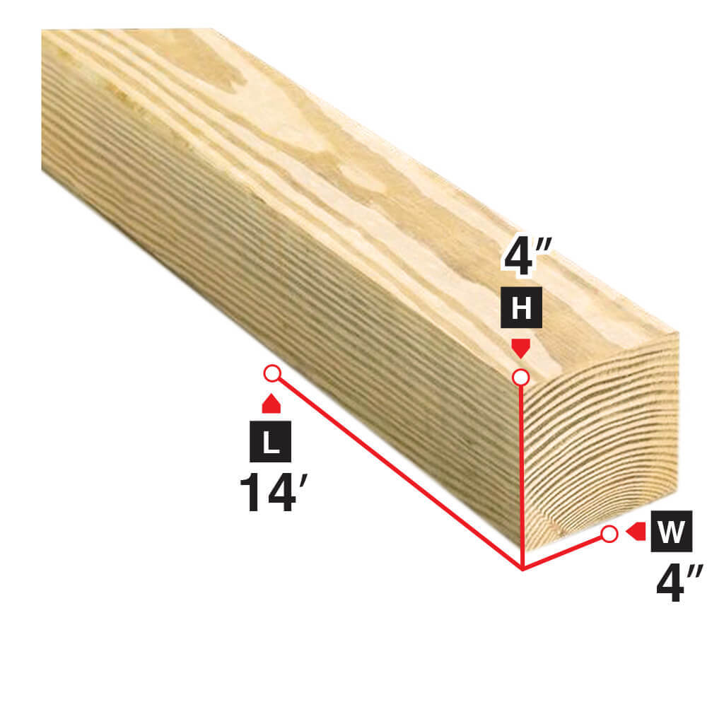 4 in. x 4 in. x 14 ft. Spruce Lumber