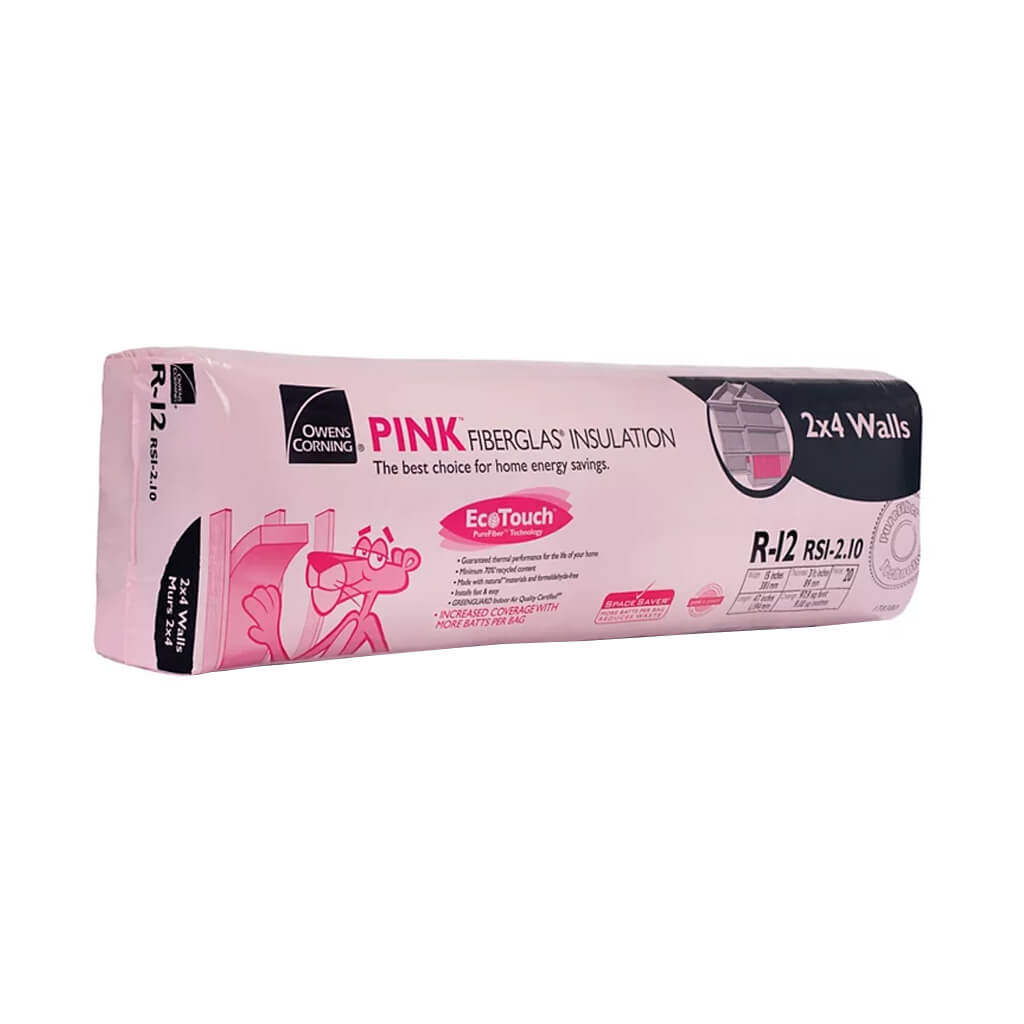 Owens Corning R-12 EcoTouch 15 in. x 47 in. x 3.5 in. PINK FIBERGLAS Insulation (97.9 sq. ft.)