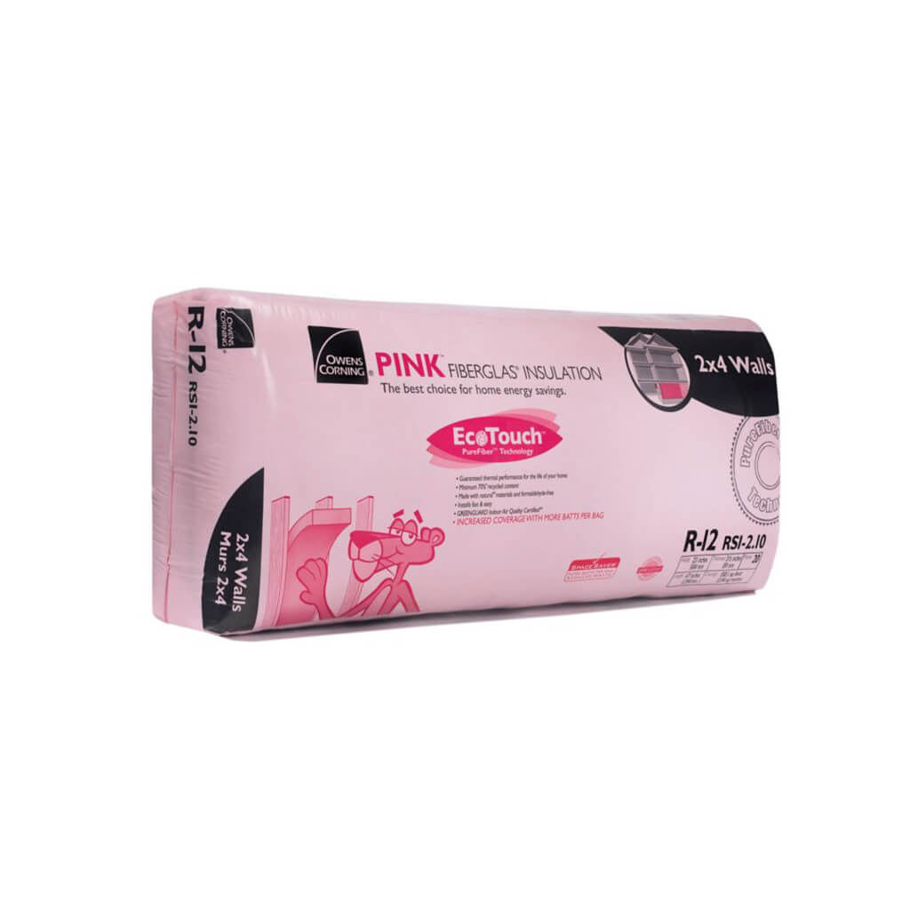 Owens Corning R-12 EcoTouch 23 in. x 47 in. x 3.5 in. PINK FIBERGLAS Insulation (150.1 sq. ft.)