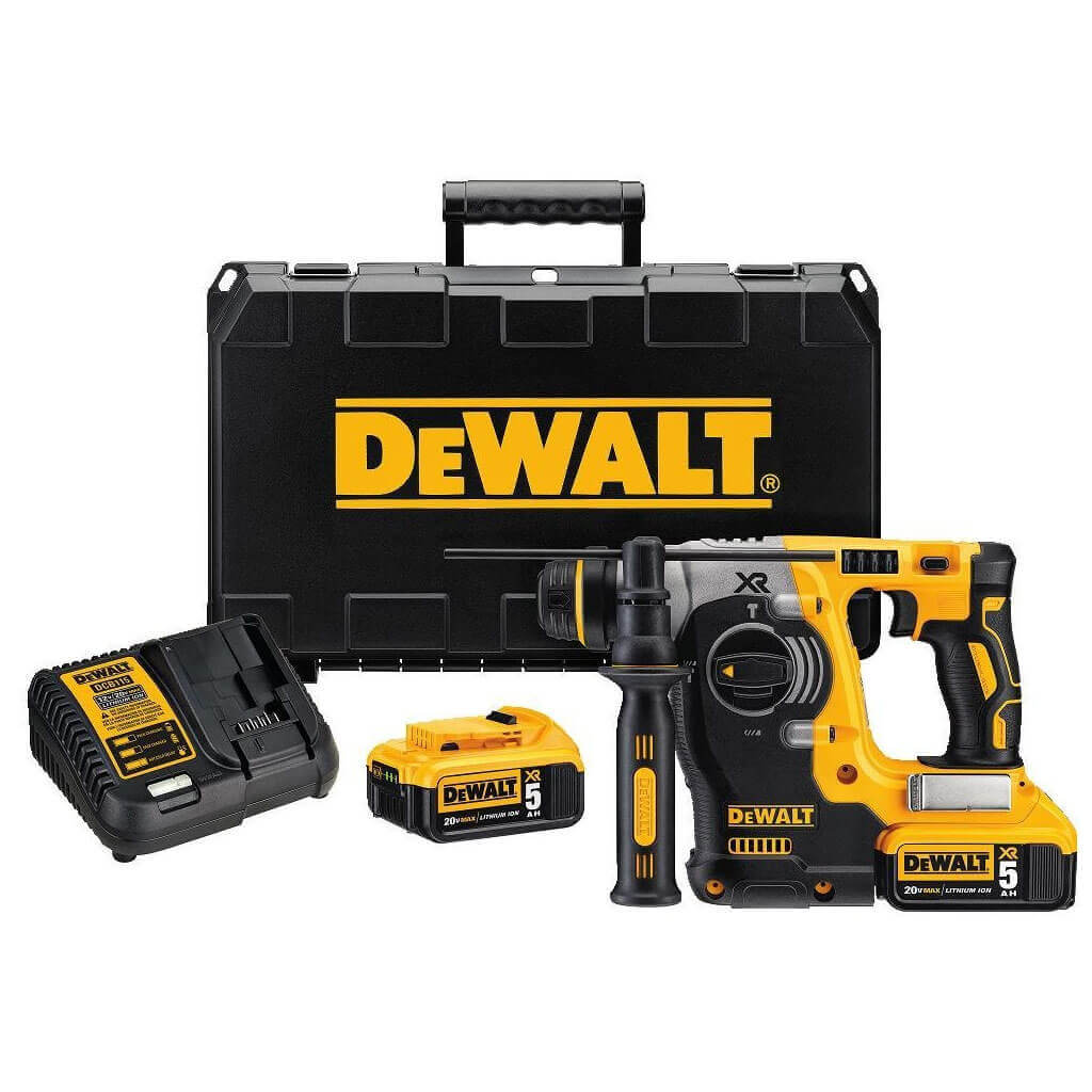 DEWALT DCH273P2 20-Volt MAX XR Lithium-Ion 1 in. Brushless SDS-Plus L-Shape Rotary Hammer Kit