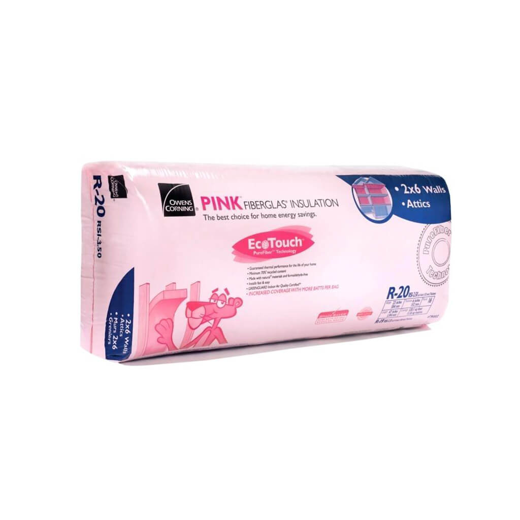 Owens Corning R-20 EcoTouch 23 in. x 47 in. x 6 in. PINK FIBERGLAS Insulation (120.1 sq. ft.)