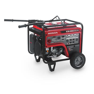 HONDA EB6500X 6500 Watt 4-Stroke iGX390T2 Gas Wheeled Full Frame Generator with GFCI Outlet