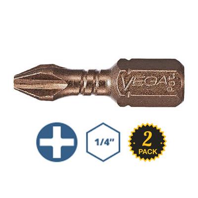 VEGA P125P3A-C2 #3 x 1 in. Phillips Drive Impactech Gunmetal Bronze Insert Bit (2-Pack)